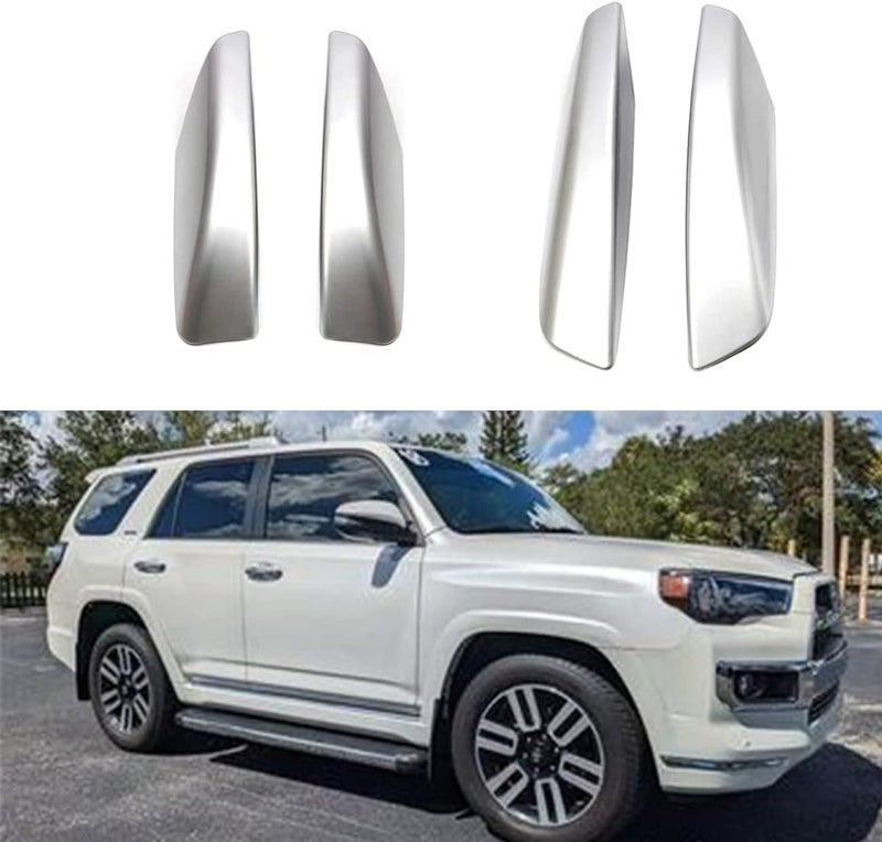 Tocatus Roof Cargo Rack Rail End Cover Shell Cap Trim for 2003-2009 Toyota 4Runner 4WD N210, Silver, 4pcs - Image 2